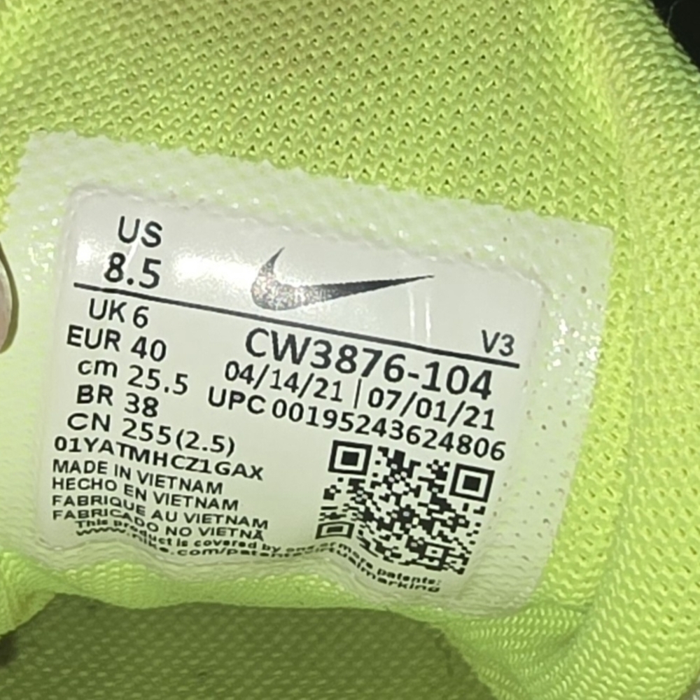 NIKE ZOOM AIR FIRE SIMMIT WHITE & VOLT 8.5 Women's CW3876-104 Sneakers - Picture 6 of 7